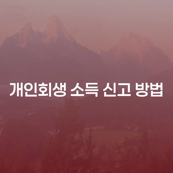 개인회생 소득 신고 방법, 어떻게 시작해야 할까요?