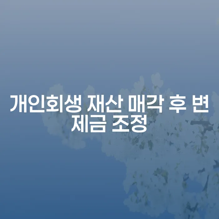 개인회생 재산 매각 후 변제금 조정이 필요한 이유는 무엇일까요?